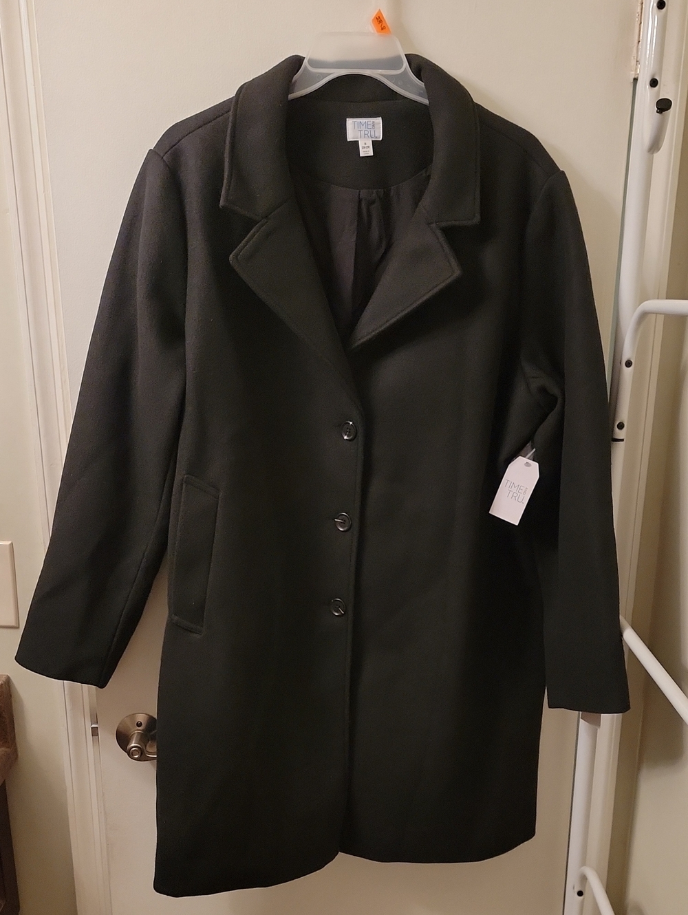 Time and Tru Black Single-Breasted Pea Coat